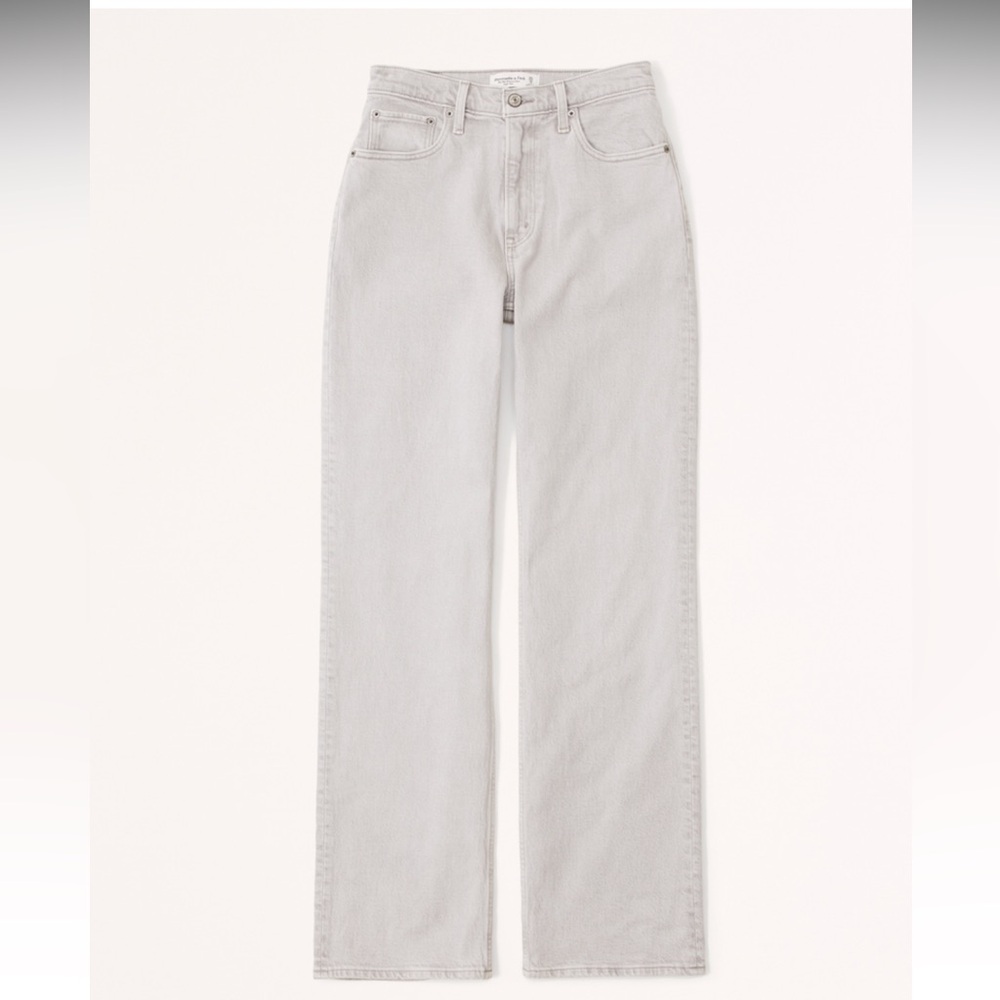 Abercrombie Curve Love high rise 90s relaxed Jean icy grey 25 Short